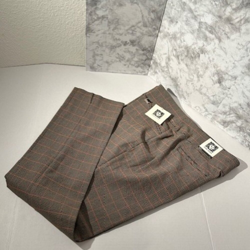 Anne Klein Brown Plaid Trousers